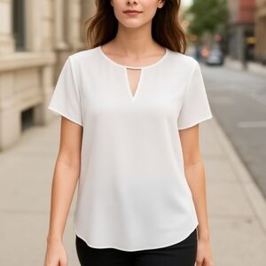 Calvin Klein Short Sleeve Elegant White Women's Top